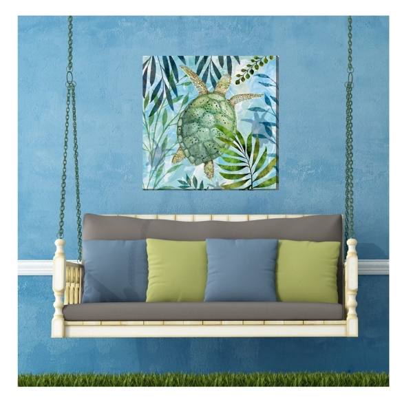 Coastal Turtle Outdoor Canvas Art Print