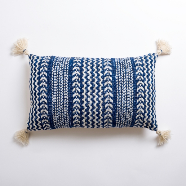 Kenton Navy Lumbar Pillow Kirklands Home