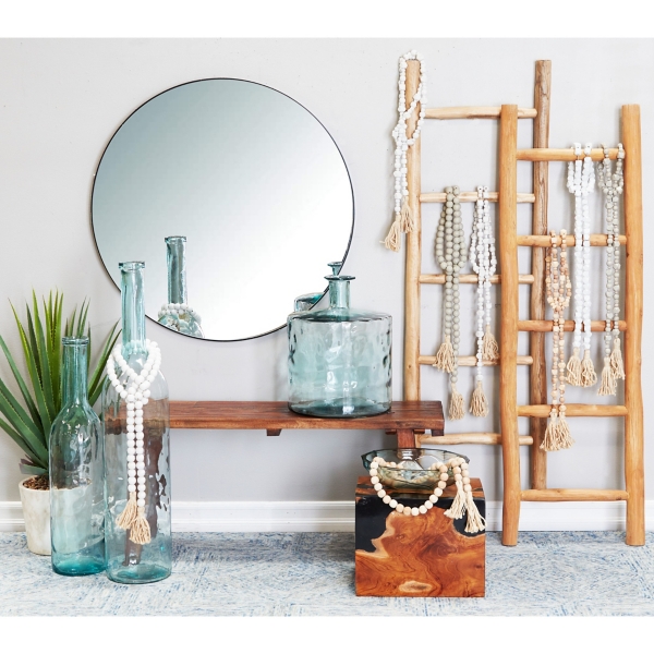 Brown Teak Wood Leaning Ladder