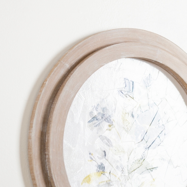 Round Blue Florals I Framed Art Print