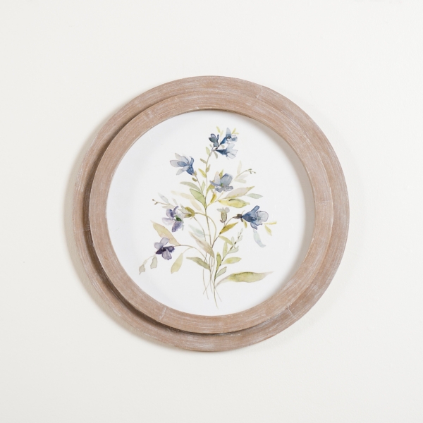 Round Blue Florals II Framed Art Print