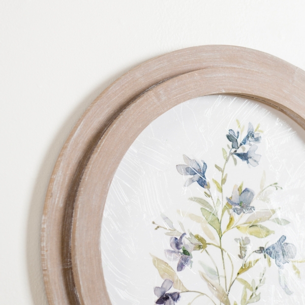 Round Blue Florals II Framed Art Print