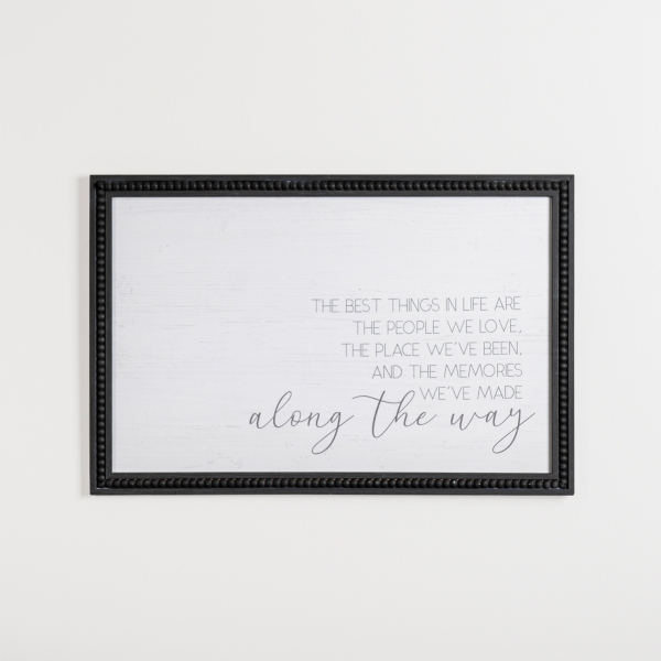The Best Things in Life Beaded Wood Wall Plaque