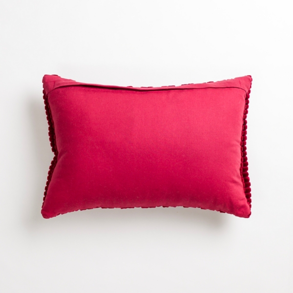 Burgundy Jules Velvet Cord Lumbar Pillow