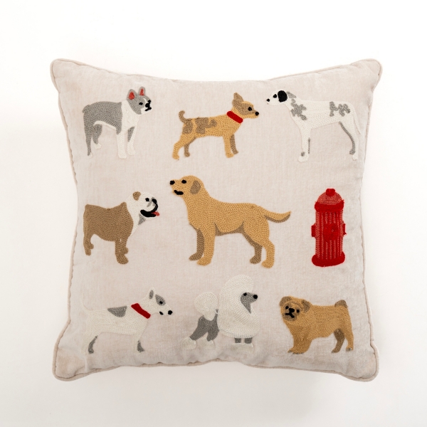 Embroidered shop dog pillow