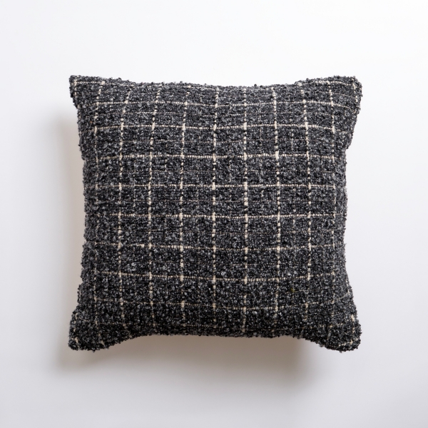 Charcoal Windowpane Plaid Tweed Pillow Kirklands Home