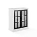 White and Black Windowpane Doors Cabinet
