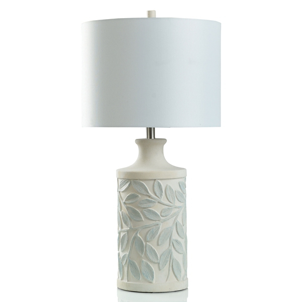 White and Blue Botanical Table Lamp
