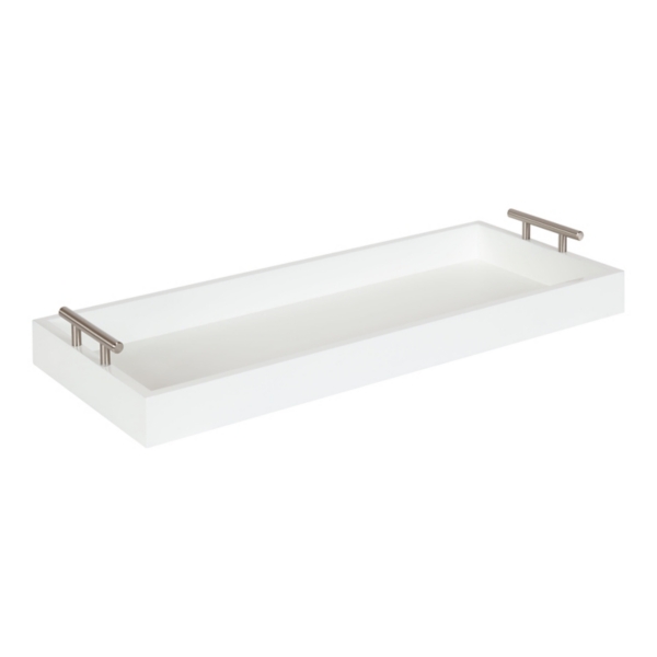 Evelyn White Narrow Decorative Tray Kirklands Home