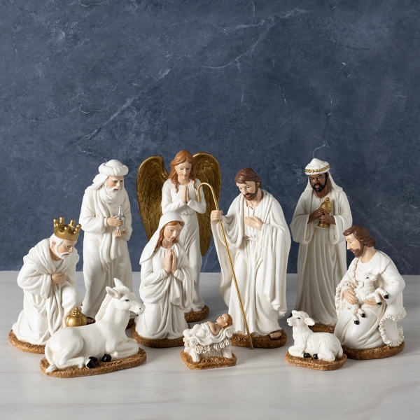 Cream and Gold 10pc. Nativity Set Kirklands Home