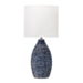 Blue and White Ceramic Faux Rope Table Lamp