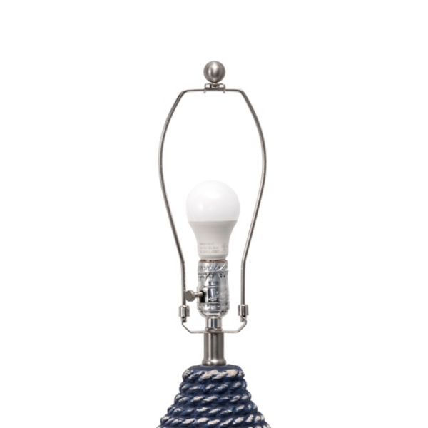 Kirklands Blue and White Ceramic Faux Rope Table Lamp | Hamilton Place