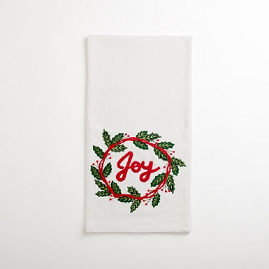 Set of 2 Joy Embroidered Red Kitchen Towels