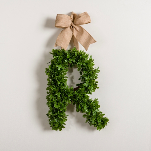 Monogram R Boxwood Mini Wreath