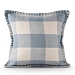 Blue Buffalo Check Stitched Outdoor Throw Pillow