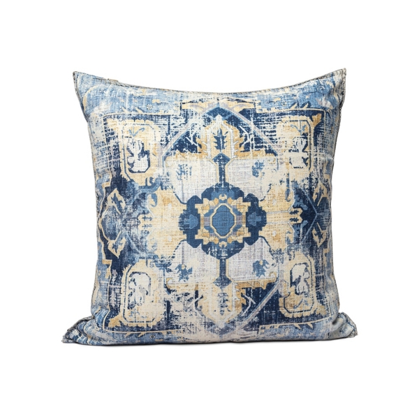 Navy and Yellow Medallion Outdoor Throw Pillow | Kirklands Home