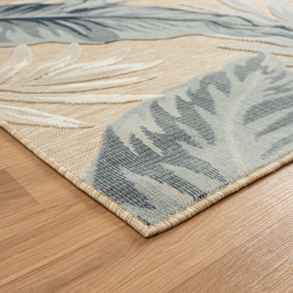Large Print Tropical Leaf Outdoor Area Rug