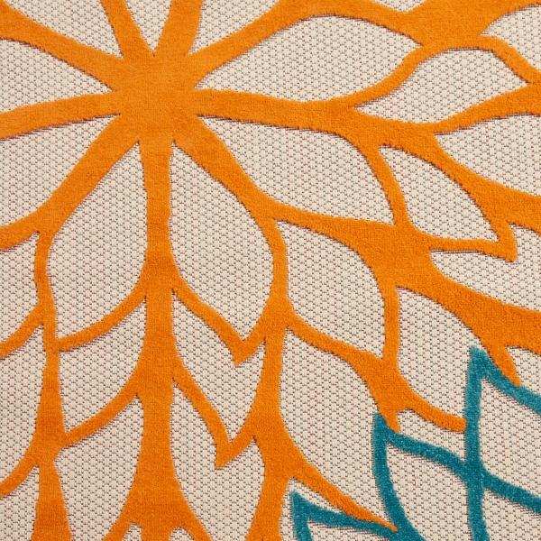 Bright Red Floral Burst Outdoor Area Rug, 6x9