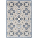 Blue and Gray Medallion Outdoor Area Rug, 6x9