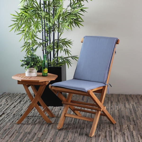 Brown Wood Outdoor Folding Dining Chairs, Set of 2