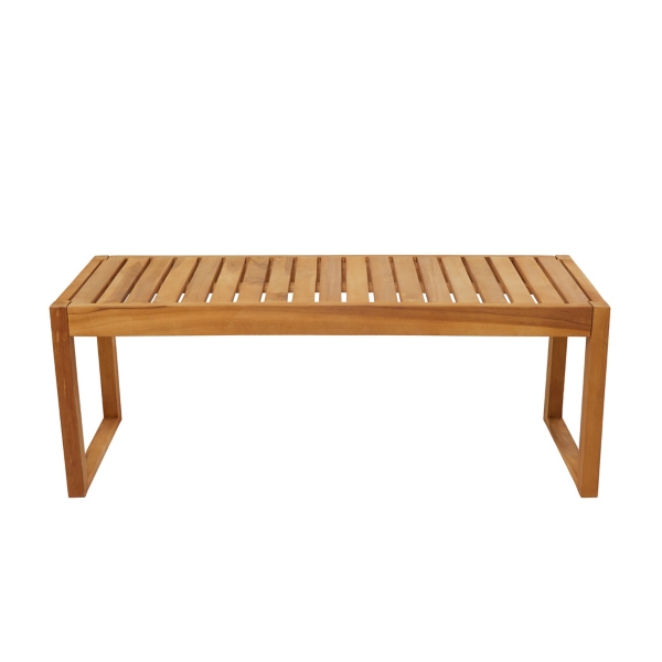 Brown Teak Wood Slatted Outdoor Coffee Table Kirklands Home
