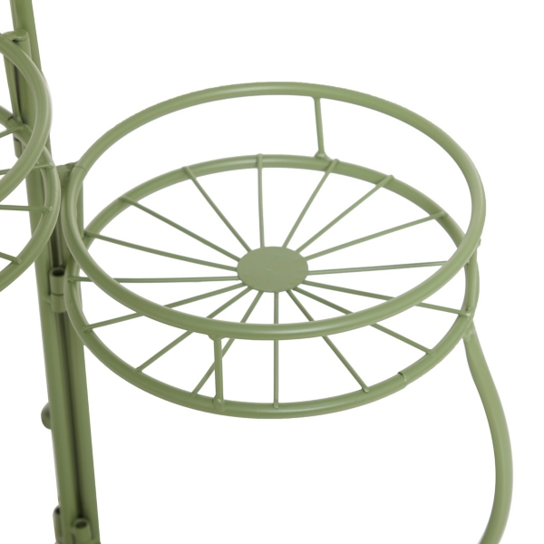 Green Metal Starburst 3-Tier Plant Stand