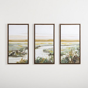 3 Piece Floater Frame Print on Canvas SIGNLEADER Frame Color: Black, Size: 36 H x 72 W x 1.5 D