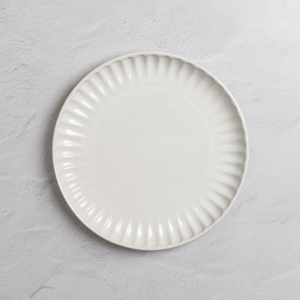 White Petals Ceramic Dinner Plate