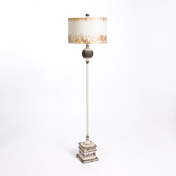 Distressed White and Gold Floor Lamp Kirklands Home