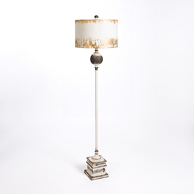 Distressed White Square Base Buffet Lamp | Kirklands Home