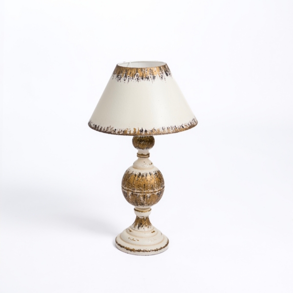 Distressed White and Gold Table Lamp Kirklands Home