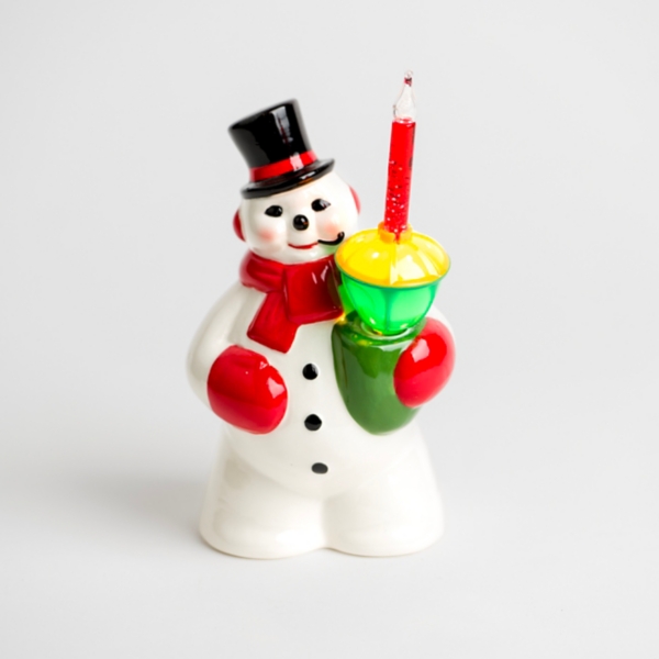 LED Snowman with Bubble Light Figurine