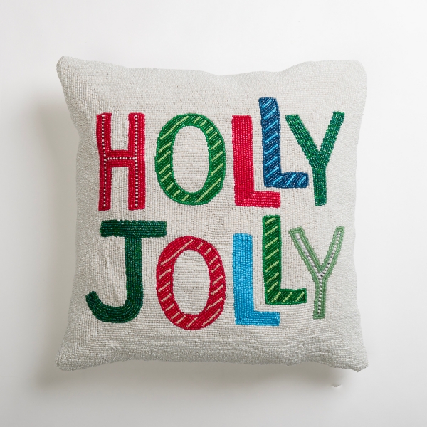 Holly Jolly Beaded Pillow Kirklands Home