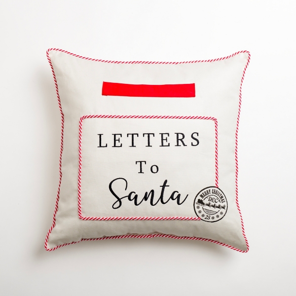 Pillows with outlet letters on them