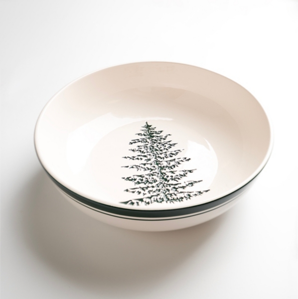 Evergreen Tree Round Serving Bowl