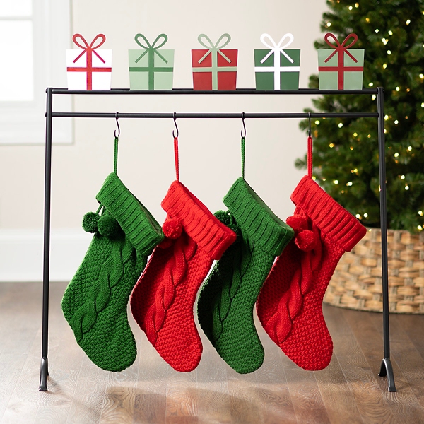 Black Christmas Presents Standing Stocking Holder Kirklands Home