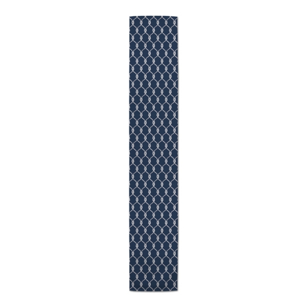 Navy Blue Nautical Knots Table Runner, 90 in.