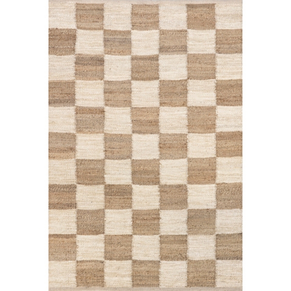 Checkered Jute Area Rug, 8x10