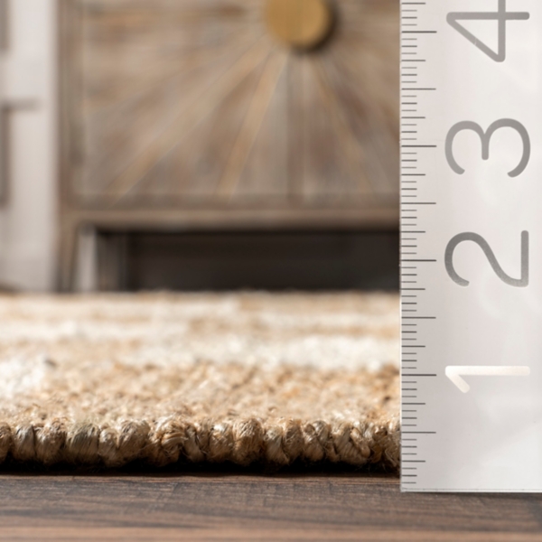 Jute Tan Checkered Area Rug, 5x8