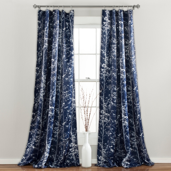 Navy Forest Curtain Panel Set, 95 in.