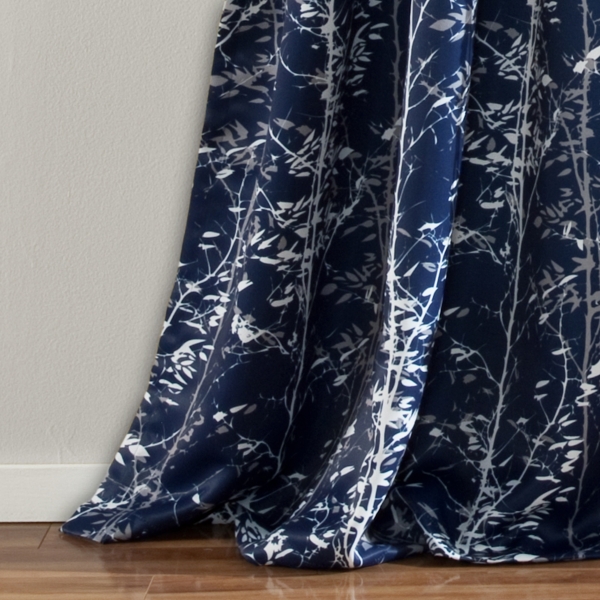 Navy Forest Curtain Panel Set, 95 in.