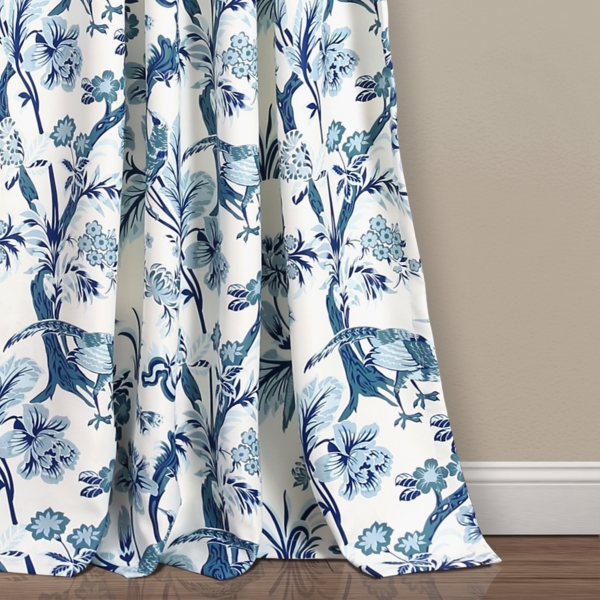 Blue and White Dolores Curtain Panel Set, 95 in.