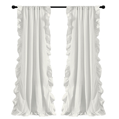 Navy and White Farmhouse Stripe Valance