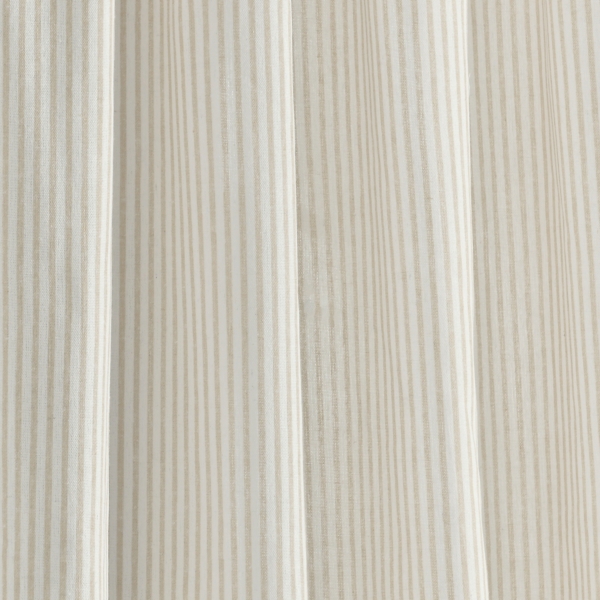 Tan Stripe Ruffled Curtain Panel Set, 84 in.