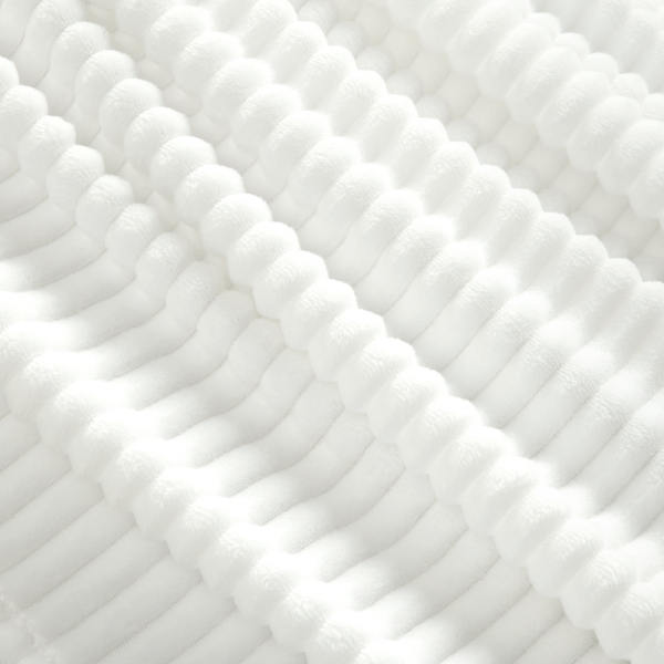 White Ribbed Ultra Soft Faux Fur Throw
