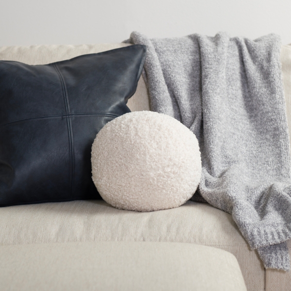 Ivory Boucle Sphere Pillow Kirklands Home