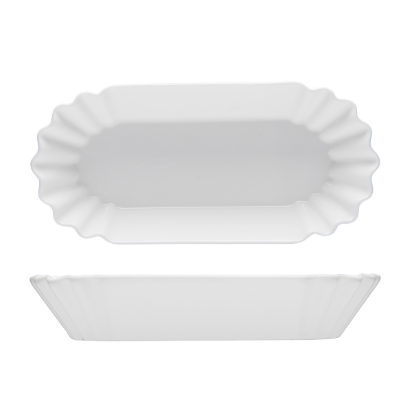 Fortessa White Ceramic Street Eats Hot Dog Plate Kirklands Home