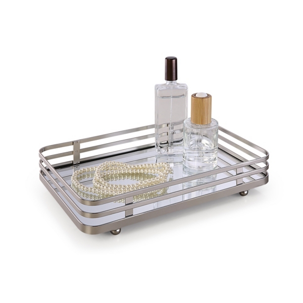 Satin Nickel Mirrored Vanity Tray Kirklands Home