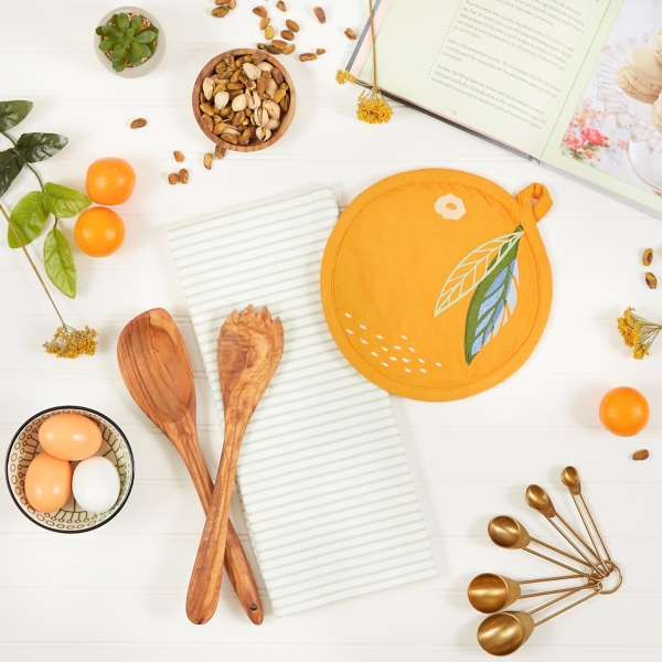 Orange 2-pc. Kitchen Towel and Pot Holder Set
