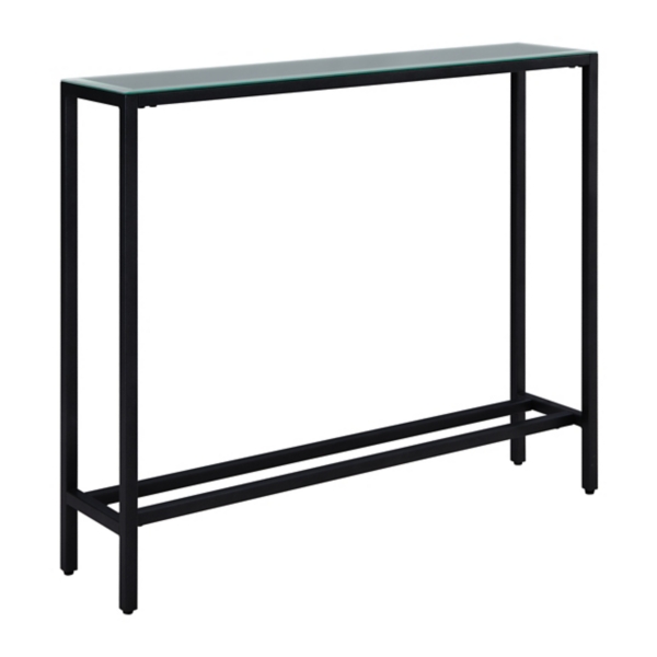 Black Metal Mirrored Top Slim Console Table Kirklands Home